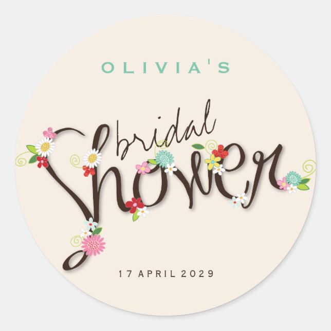 Sticker à Fête des mariées Fleurs de Printemps Whi (Devant)