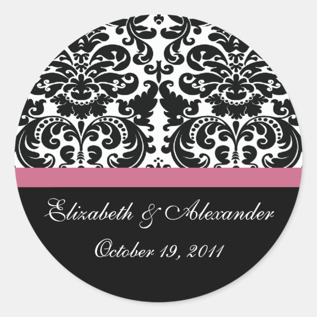 Sticker à Fête des mariées rose Damask Honeysuckie (Devant)