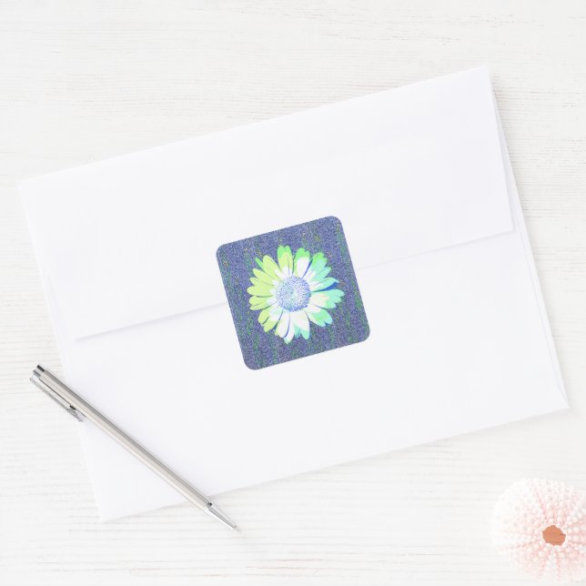 Sticker à fleurs denim Blue Daisy (Enveloppe)