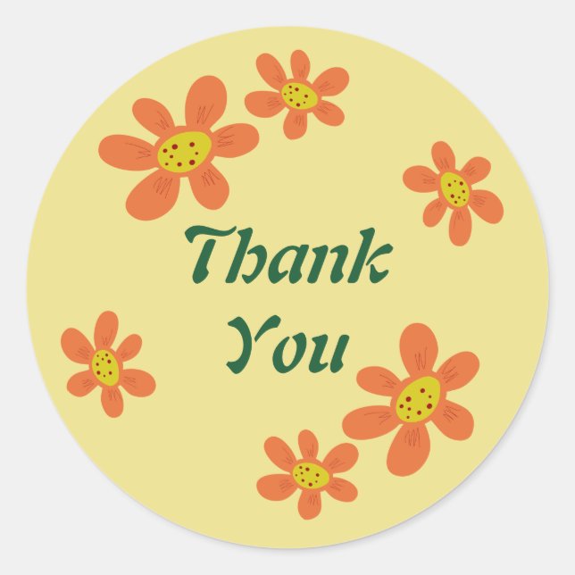 Sticker à fleurs orange (Devant)