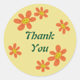 Sticker à fleurs orange