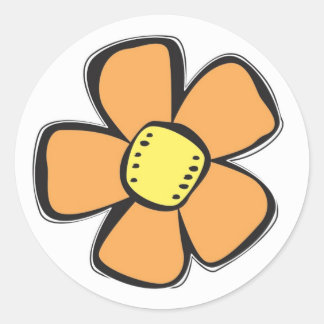 Sticker à fleurs orange
