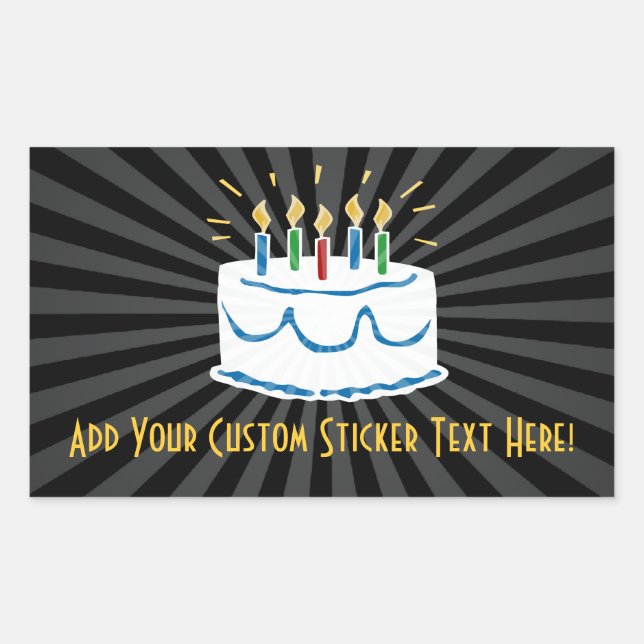 Sticker à gâteau d'anniversaire personnalisé ou Ét (Devant)