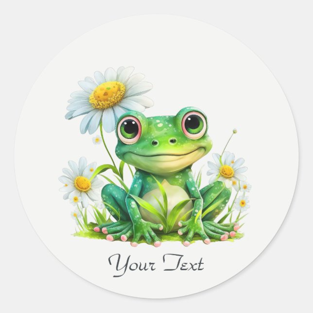 Sticker à grenouille florale (Devant)