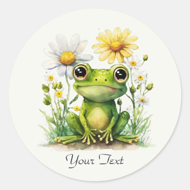 Sticker à grenouille florale (Devant)
