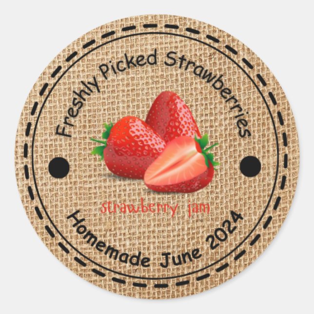 Sticker à la confiture de fraise Burlap (Devant)