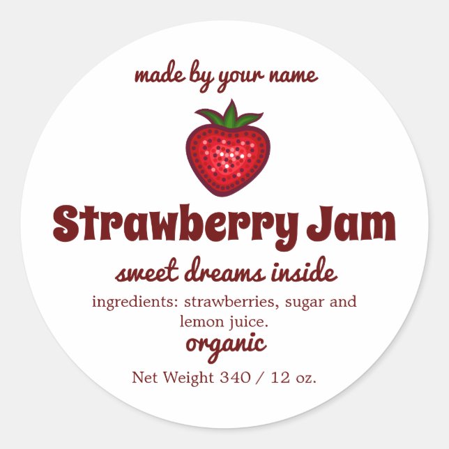 Sticker à la confiture de fraises (Devant)
