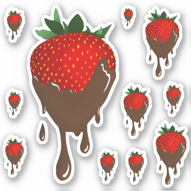 sticker à la fraise de chocolat (Devant)