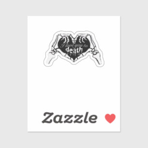 Sticker À la mort - Squelette Coeur main