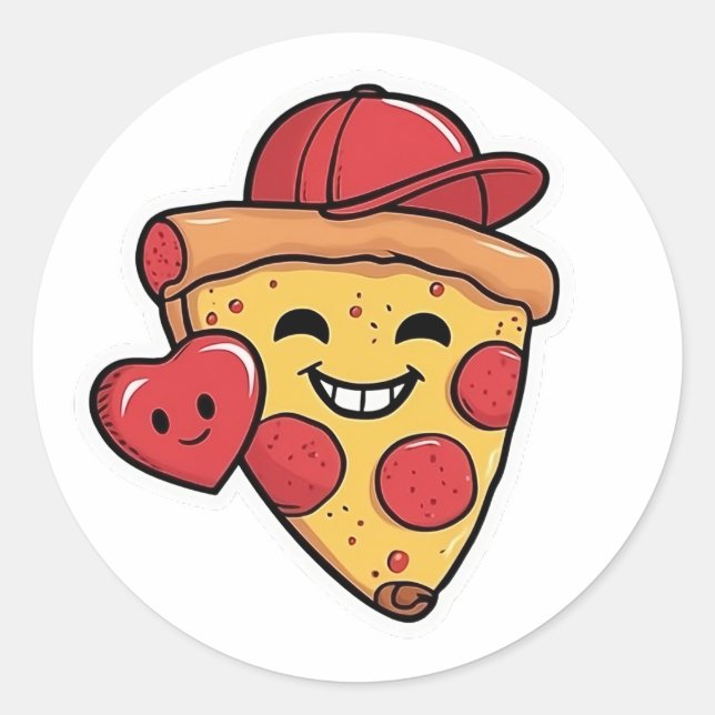Sticker à la pizza - Vous avez une pizza Mon coeur (Devant)