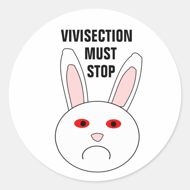 Sticker à lapin du laboratoire triste (Devant)