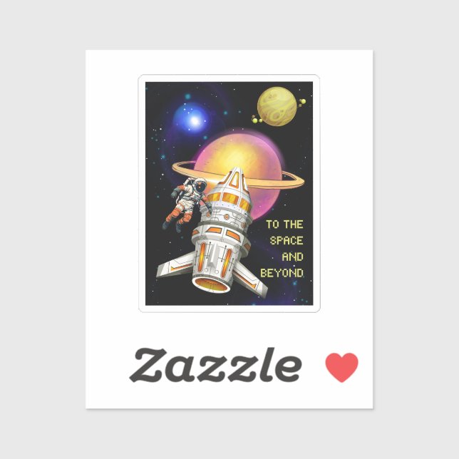 Sticker À l'espace et au-delà (Feuille)