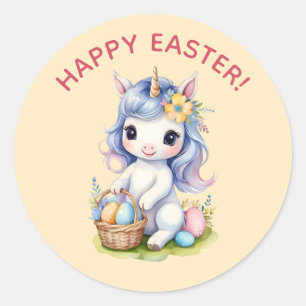 Sticker à licorne de Pâques joyeux