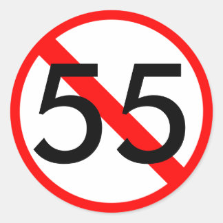 Sticker à limite de vitesse 55