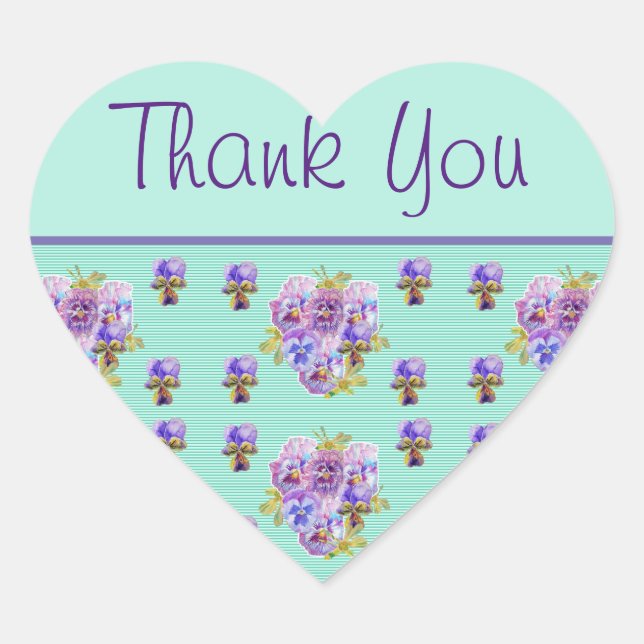 Sticker à Merci floral Pansy (Devant)