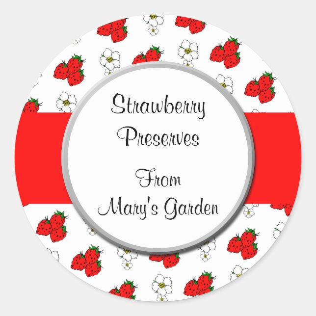 Sticker à Motif de fraises personnalisé (Devant)
