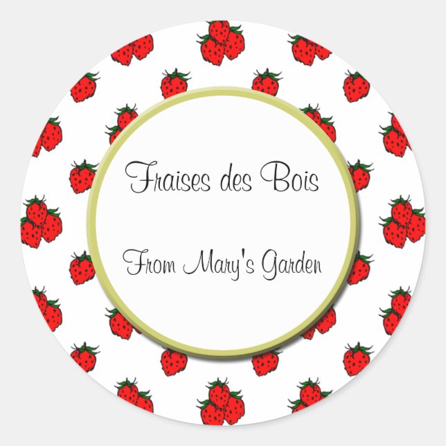Sticker à Motif de fraises personnalisé (Devant)