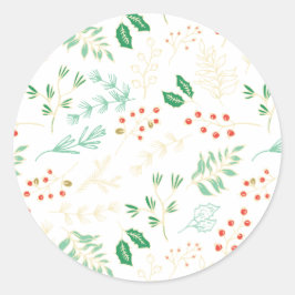 Sticker à motifs floraux de Noël classique