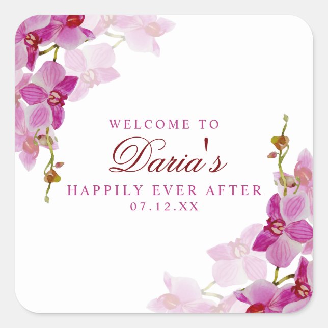 Sticker à orchidée tropicale (Devant)