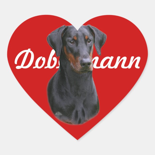 Sticker à oreille naturelle Dobermann Pinscher (Devant)