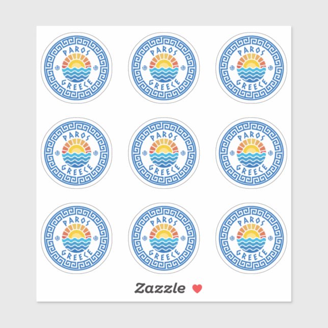 Sticker à pack multiple pour l'île de Paros, Grèce (Feuille)