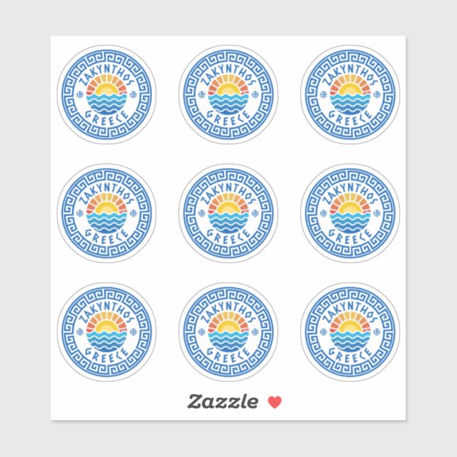 Sticker à pack multiple Zakynthos Island, Grèce (Feuille)