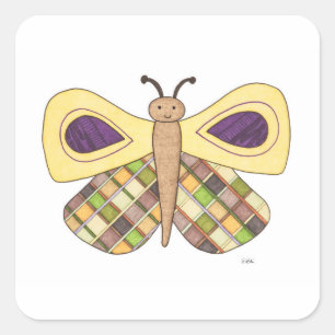 Sticker à papillon Whimsical-Erin Brie Art Carré S