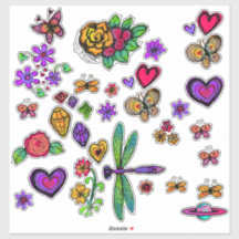 Sticker À Papillons Et Fleurs De Printemps