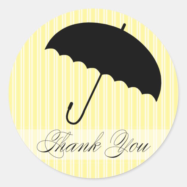 Sticker à parapluie jaune Merci de douche (Devant)