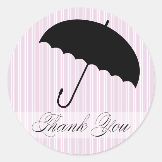 Sticker à parapluie violet Merci de douche (Devant)