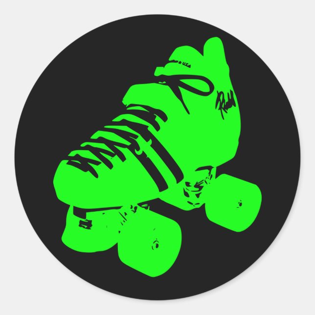 Sticker à patinage Derby à rouleaux vert atomique (Devant)