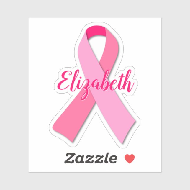Sticker à ruban rose de sensibilisation au cancer  (Feuille)