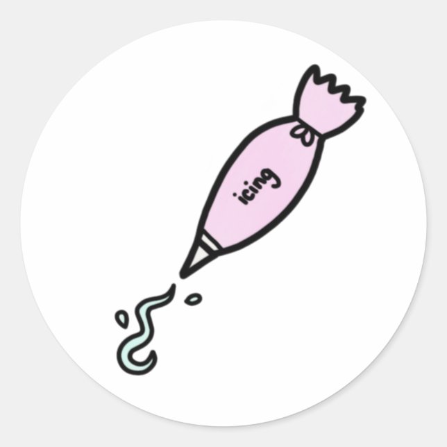 Sticker à sac à tuyauterie rose (Devant)