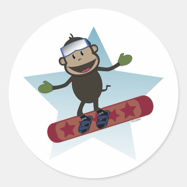 Sticker à singe de snowboard (Devant)