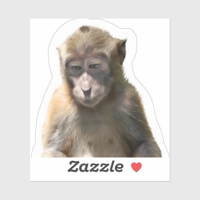 Sticker à singe mignon (Feuille)