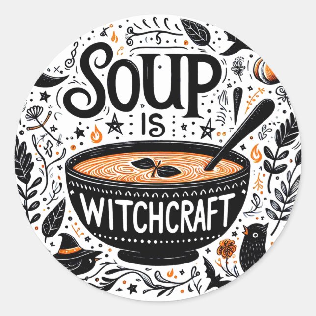 Sticker à soupe magique - Sorcière de cuisine (Devant)
