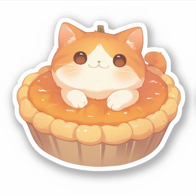 Sticker à tarte mignonne et Citrouille (Devant)