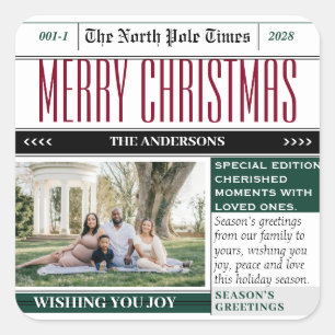 Sticker à thème du journal de Noël