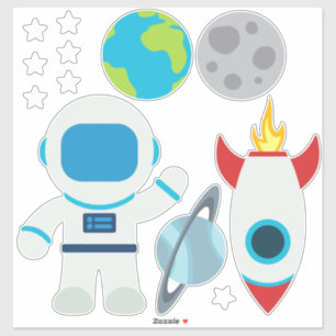 Sticker à thème spatial de fusée Astronaut