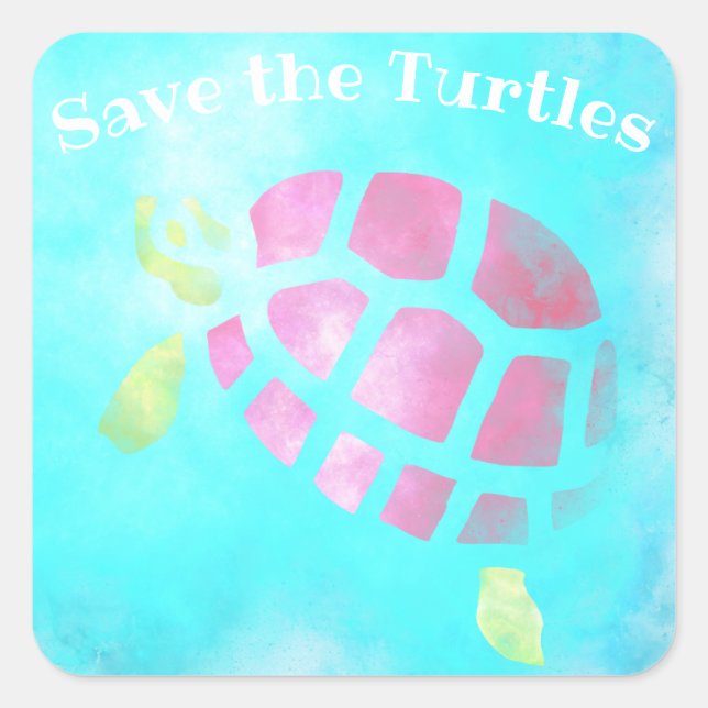 Sticker à tortues, Sauvez les tortues (Devant)