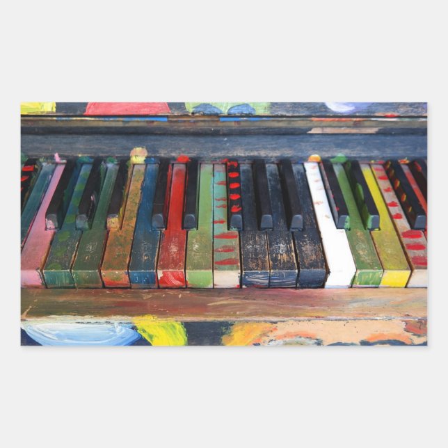 Sticker à touches de piano peintes de couleur (Devant)