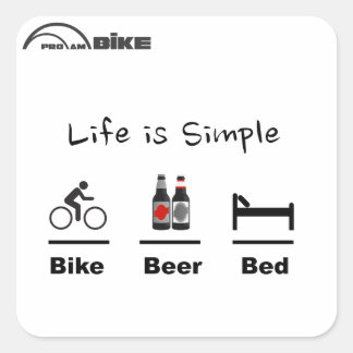 Sticker à vélo - La vie est simple - Vélo - Bière 