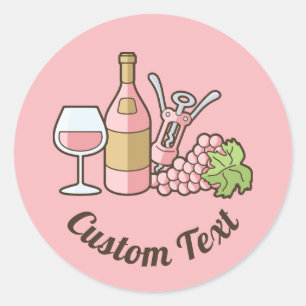 Sticker à vin rose