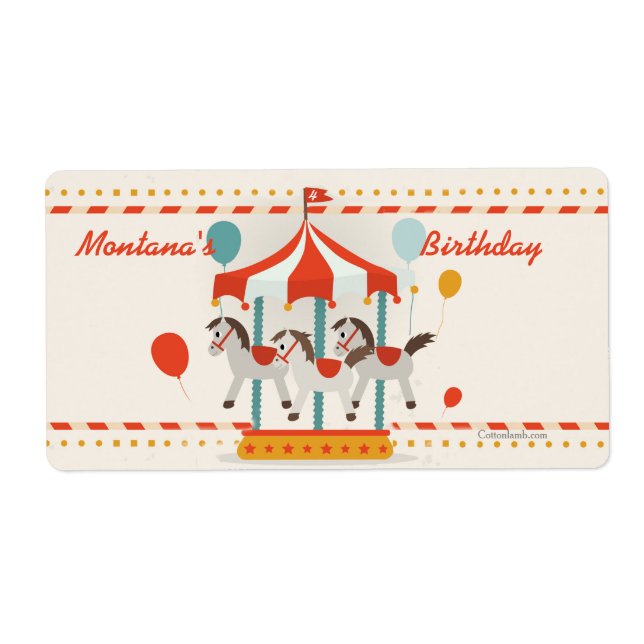 Sticker à voile de carrousel pour bouteilles d'eau (Devant)