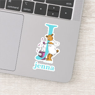 Sticker ABC du Dr Seuss : Lettre J - Blanc Ajouter Votre