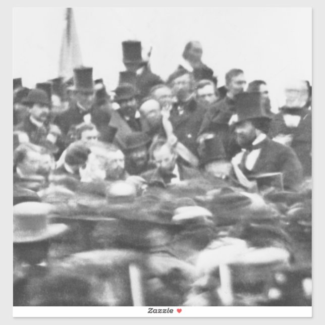 Sticker Abe Lincoln Gettysburg Adresse : Fin de la guerre  (Feuille)