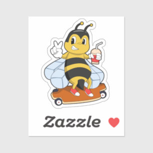 Sticker Abee comme patineur avec skateboard