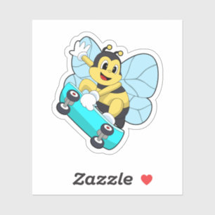 Sticker Abee comme patineur avec skateboard