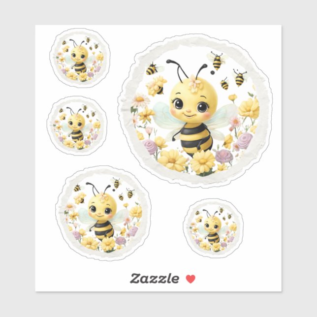 Sticker Abeille douce (Feuille)