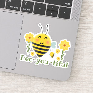 Sticker Abeille mignonne-toi tiful Abeilles vert et jaune 
